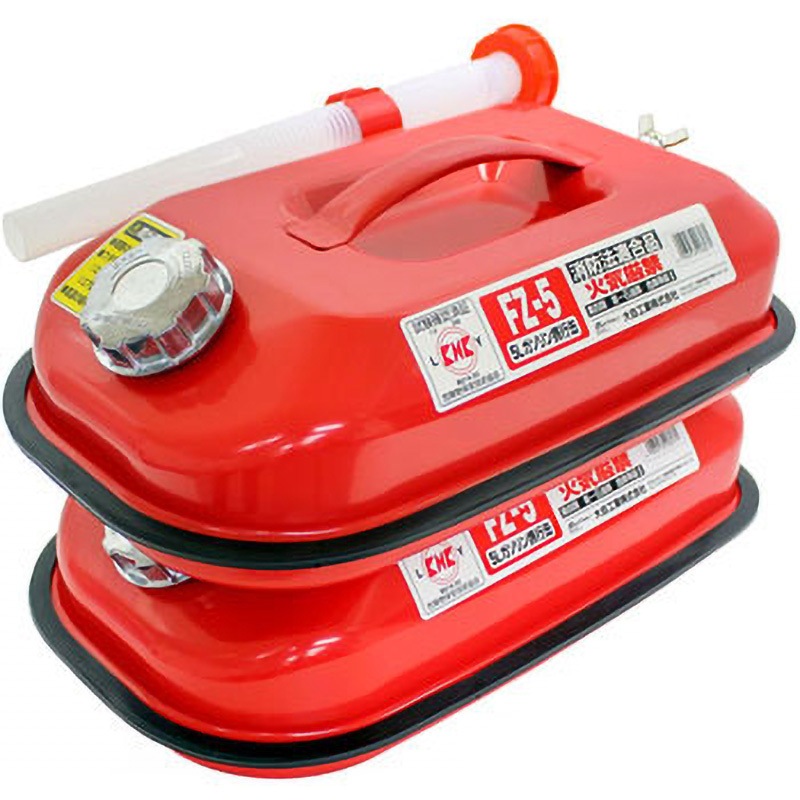FZ-5 ガソリン携行缶 積上げタイプ Meltec(大自工業) レッド色 容量5L