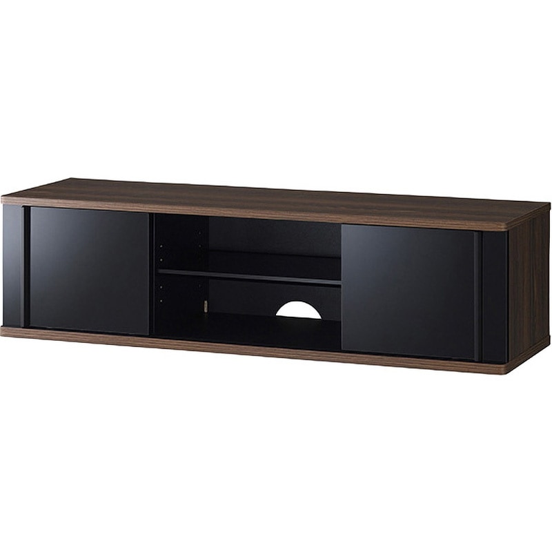 TV-SD1250B テレビ台 SDシリーズ 木目柄 低床キャスター付 スライド扉 HAMILeX(ハミレックス) ブラック色 幅125cm適合サイズ32v～55v型