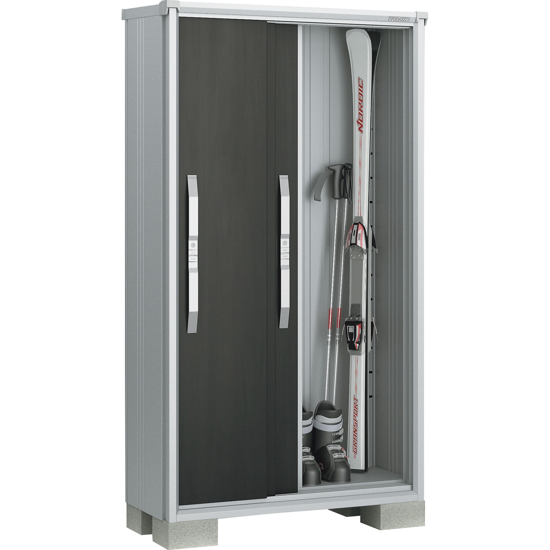 ESF-1005A ヨド物置 エスモ ESF-1005A ヨドコウ 扉形式:引き戸(3枚扉) 一般型 グラファイトメタリック色 間口1065mm奥行537mm高さ1914mm