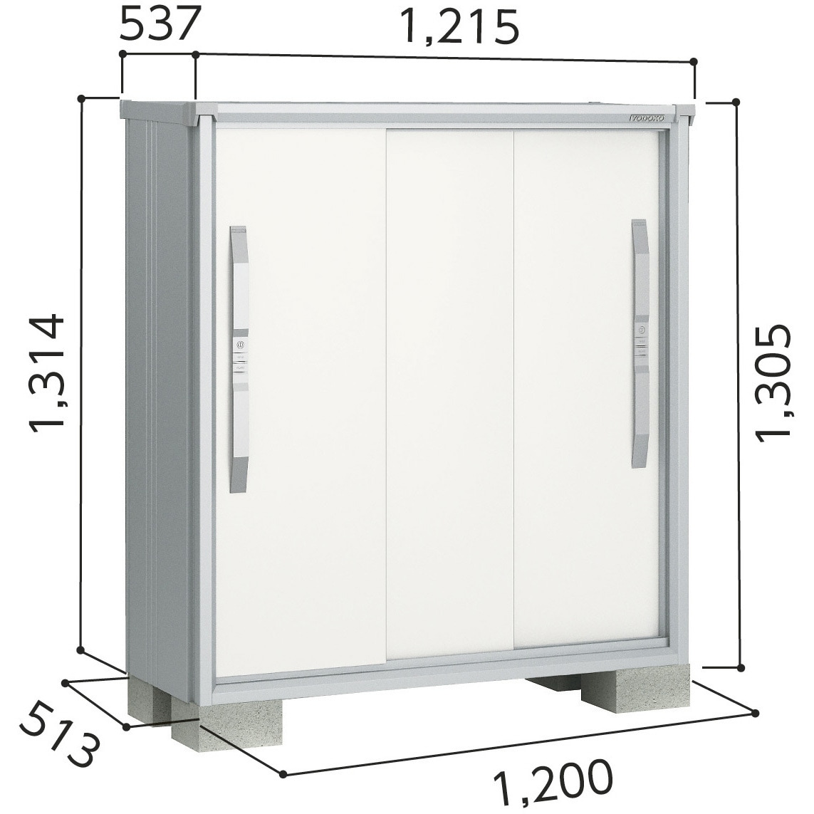 ####u.ヨド物置/ヨドコウ ティントホワイト エスモ 小型物置 一般型 3枚扉 注2週 関東限定