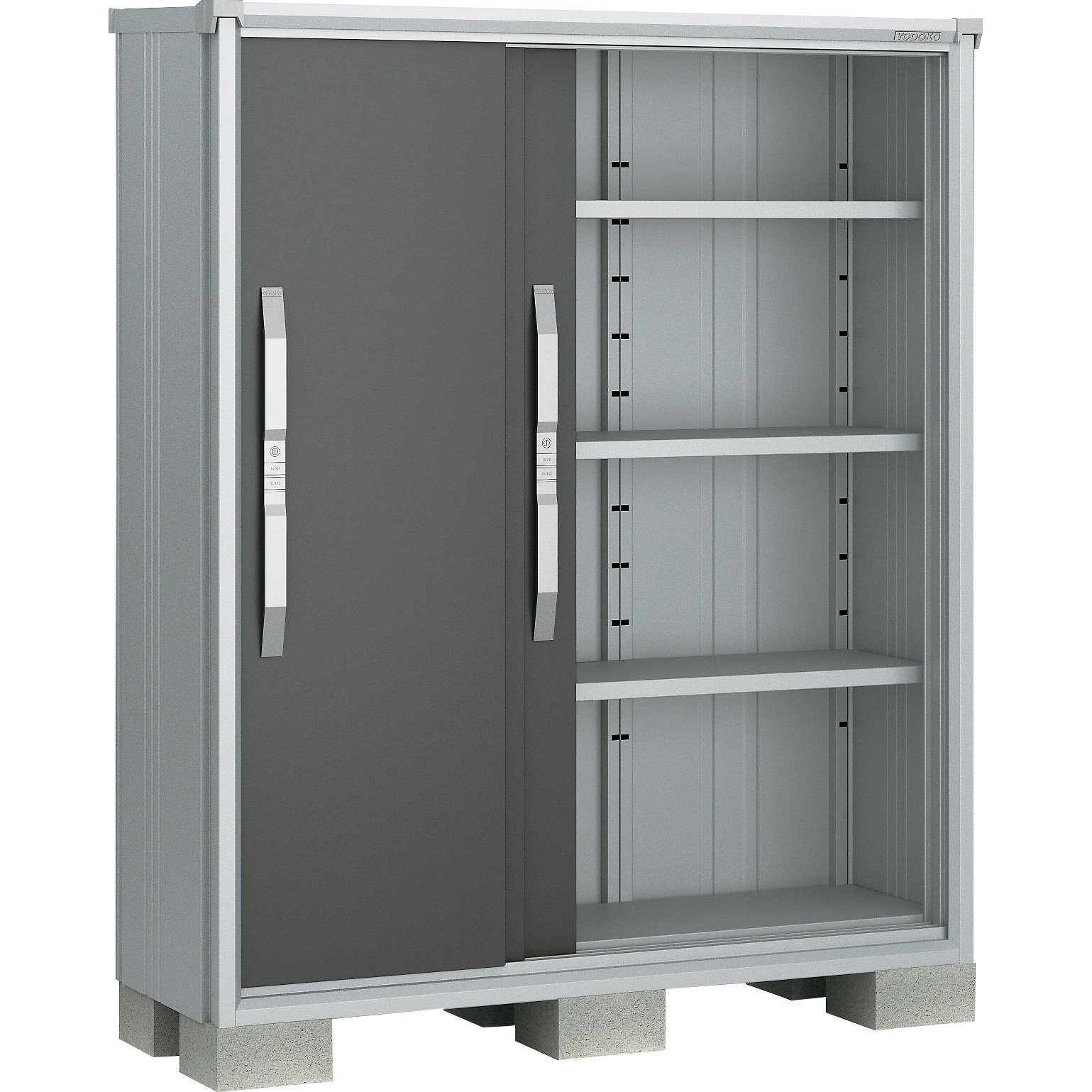 ESF-1305D ヨド物置 エスモ ESF-1305D ヨドコウ 扉形式:引き戸(3枚扉) 一般型 ディープオーシャンブルー色 間口1365mm奥行537mm高さ1614mm