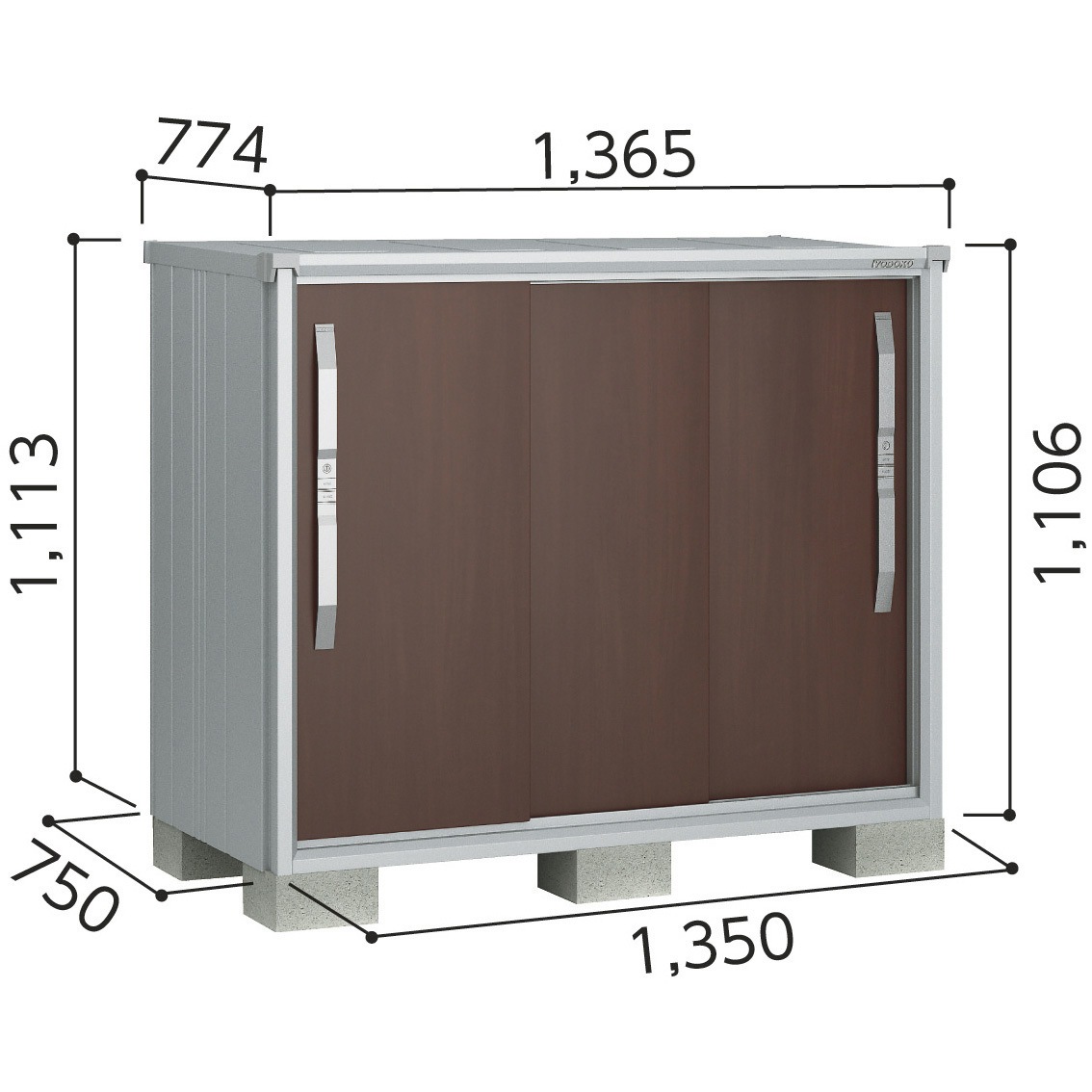 ESF-1307Y ヨド物置 エスモ ESF-1307Y ヨドコウ 扉形式:引き戸(3枚扉
