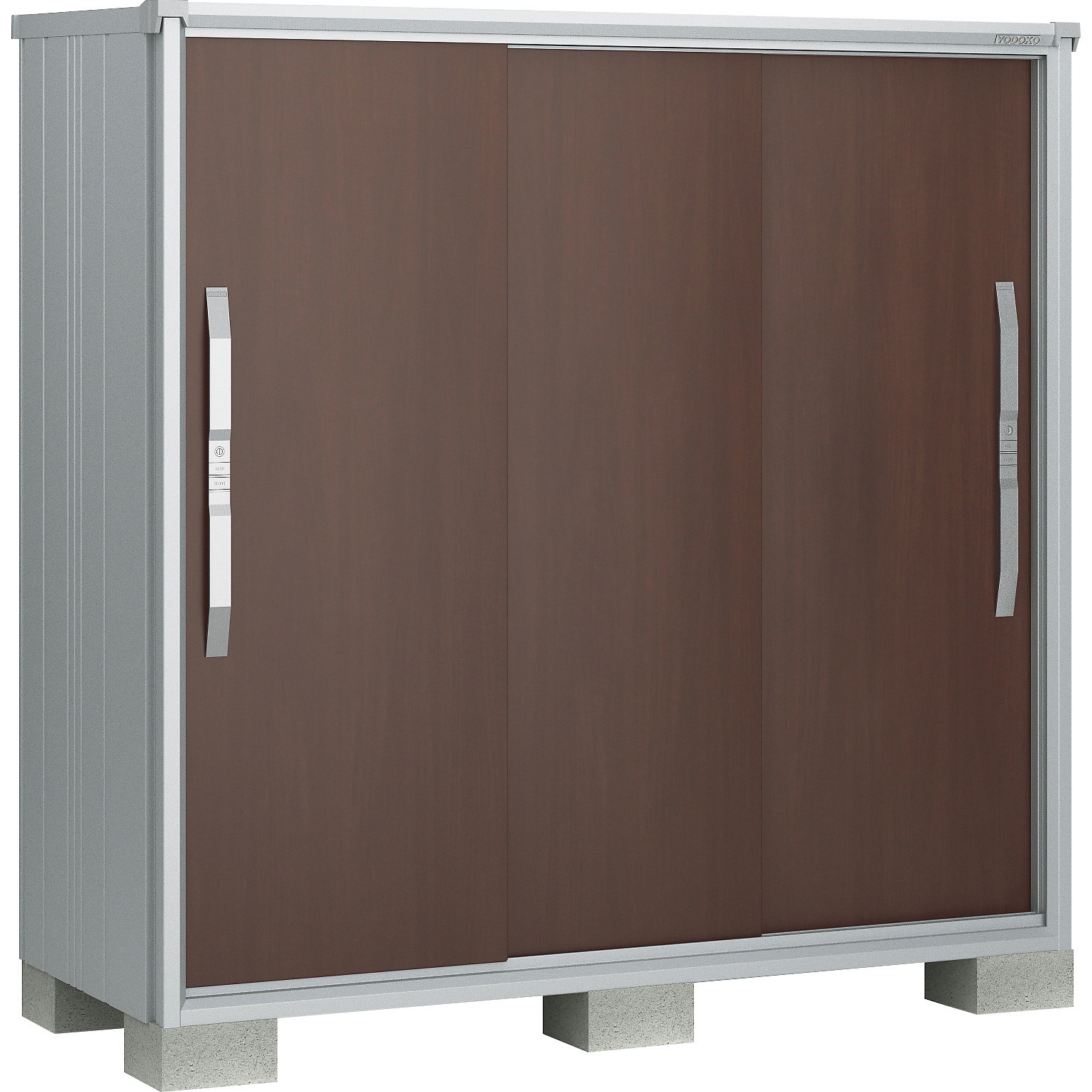 ESF-1607D ヨド物置 エスモ ESF-1607D ヨドコウ 扉形式:引き戸(3枚扉) 一般型 グラファイトメタリック色 間口1665mm奥行774mm高さ1613mm