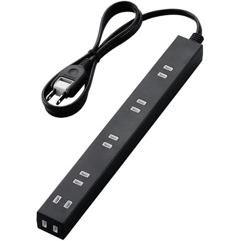 T-NSL-2610BK 電源タップ 6個口 2P 幅広 ACアダプタ用 ホコリ防止