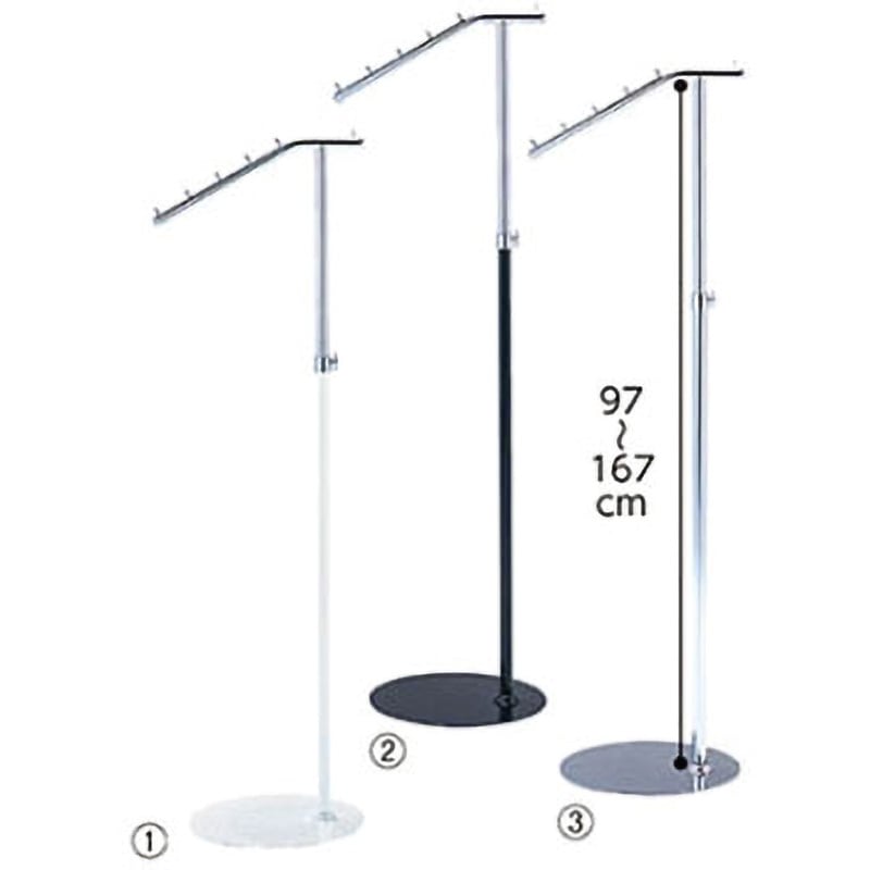 61-98-7-1 傾斜ハンガー アズワン 種別:白 入数1台 W41.3×D35×H100～170cm ベースサイズ  61-98-7-1