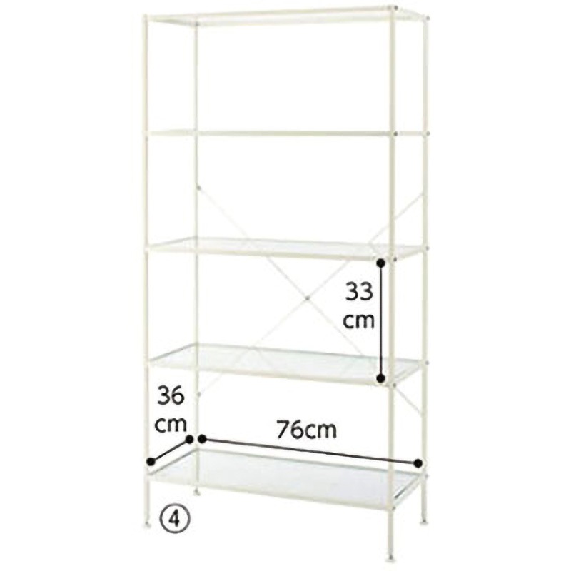 61-105-4-4 スリムガラスラック アズワン W80×D36×HH152cm 棚内寸サイズ  61-105-4-4 18,480円
