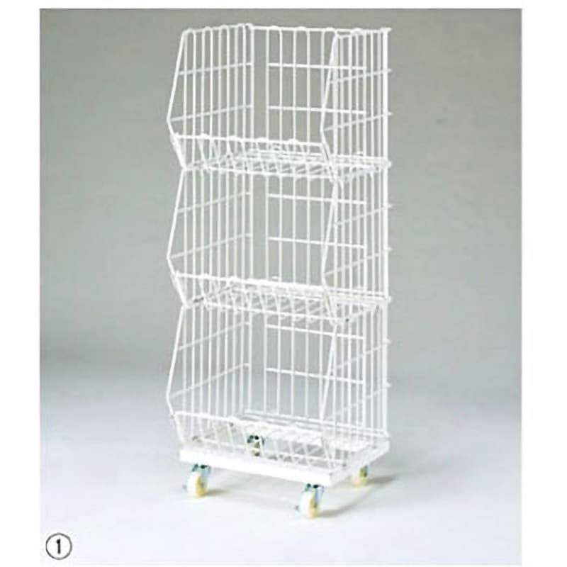 61-114-1-1 ジャンブルバスケット 強化型 白 アズワン 幅42.8cm奥行38.2cm高さ115cm  61-114-1-1