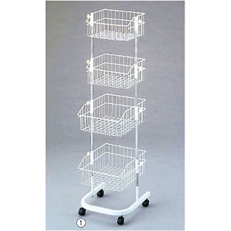 61-114-9-1 スキマ型4段エンドワゴン アズワン 耐荷重8kg/段