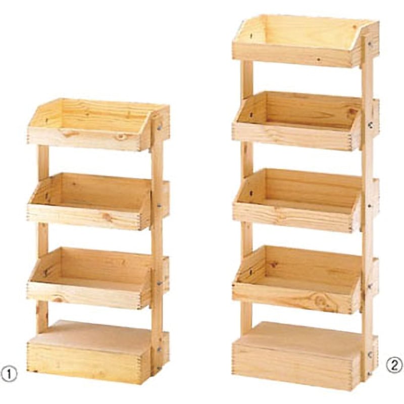 61-115-3-2 木製ボックススタンド アズワン 種別4段 W60×D40×H161.5cm ボックス内寸サイズ  61-115-3-2