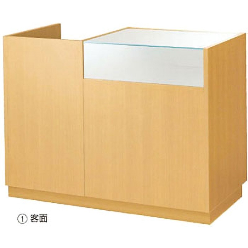 61-142-5-1 ショーケースカウンター W120cm アズワン エクリュ   61-142-5-1