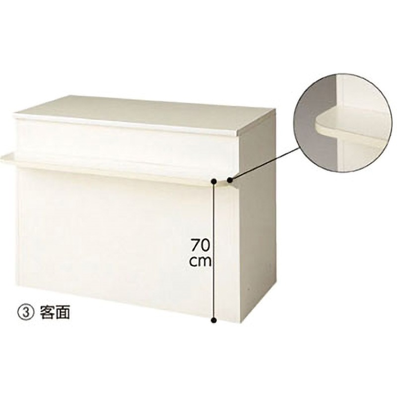 61-145-12-4 スチールカウンター(前面台付き) アズワン 奥行き(手荷物置き部)15cm 61-145-12-4