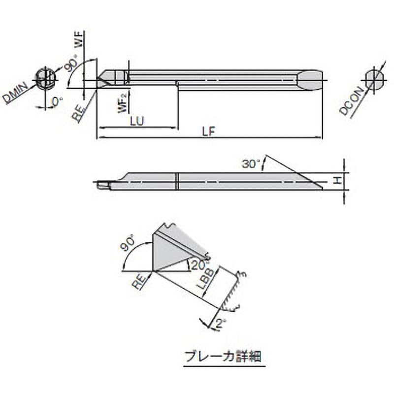 EZBFR060060-015 PR1225 EZバー チップ EZBF(内径旋削 切込み角90°・右