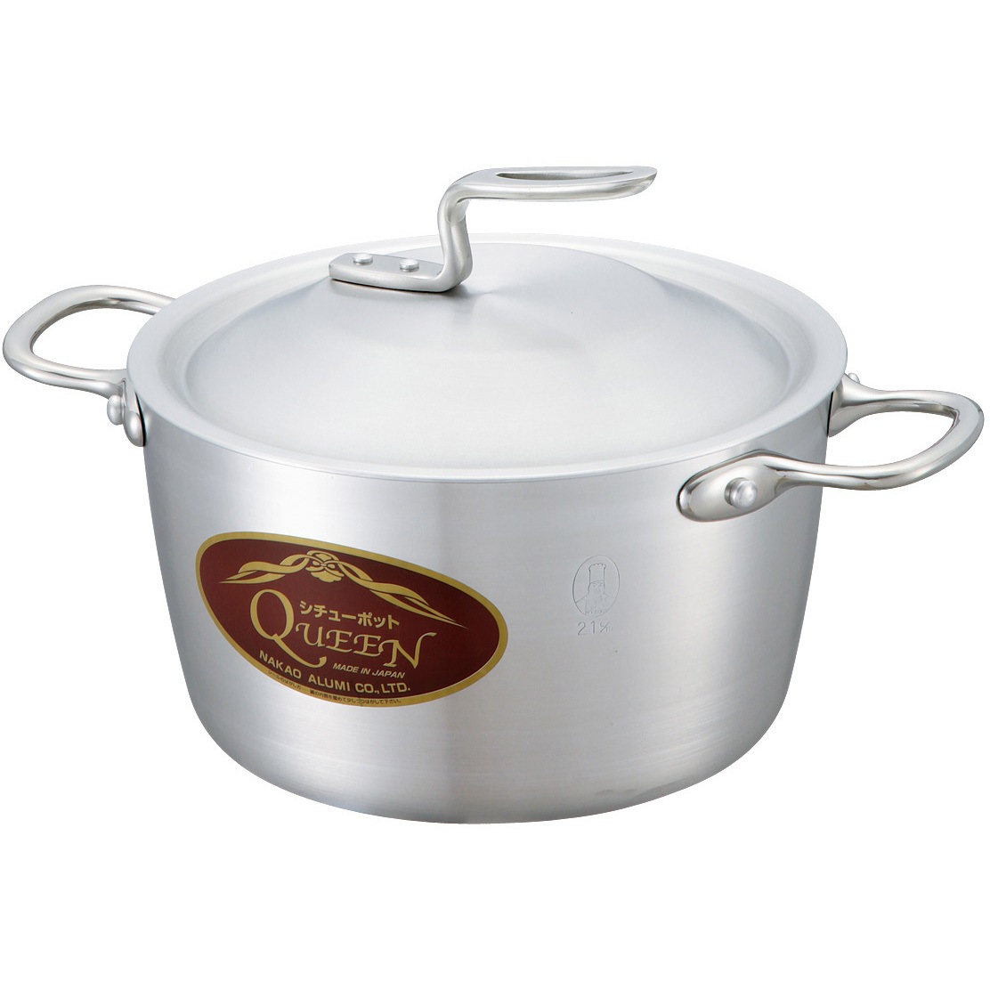 クイーン シチューポット(ステンハンドル) ナカオアルミ 容量5.5L サイズ24cm