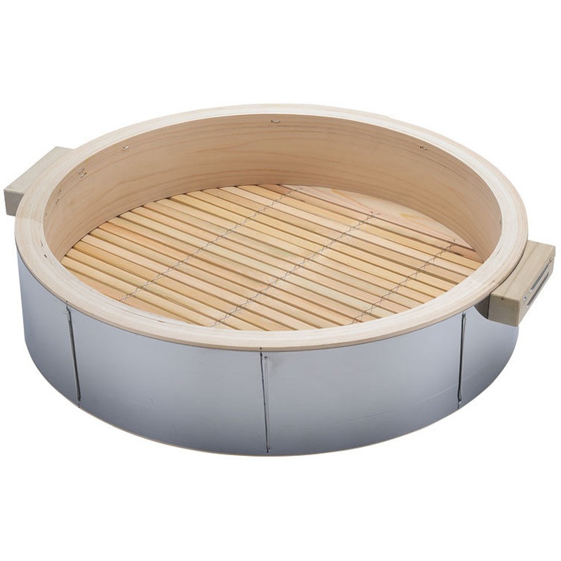 桧 ステン巻 中華セイロ 身  取手付 補強P3本付 森田金網篩製作所 サイズ51×H12cm外形寸法510mm 44,837円