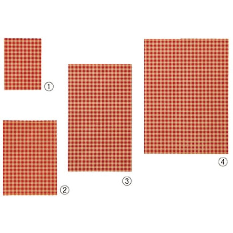 61-304-12-8 ギンガムチェック レッド アズワン 幅180mm高さ245mm 1セット(1000枚) 61-304-12-8