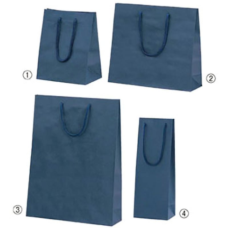 61-313-4-8 カラー手提げ紙袋 紺 アズワン 13×9×36cm 厚みサイズ 1セット(100枚) 61-313-4-8