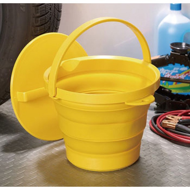 I-553 ソフトバケツフタ付 伊勢藤 8L 本体+フタ イエロー色