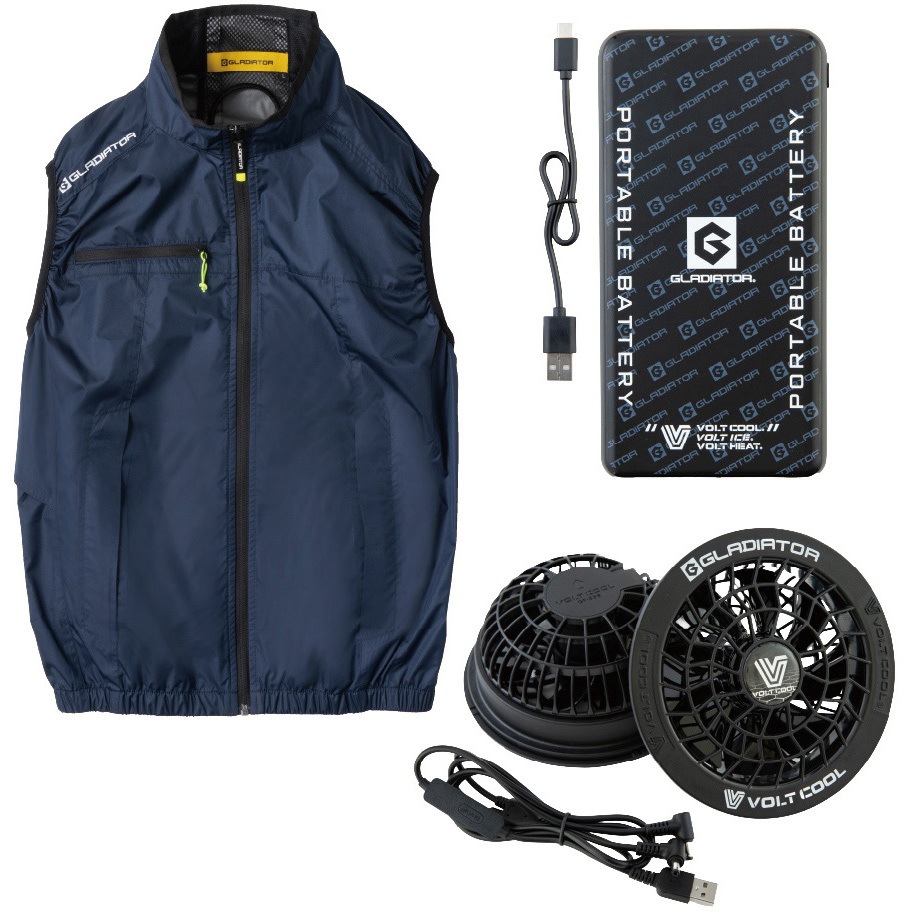 コーコス ボルトクール 空調服 ベスト Мサイズ G262039 ボルトクール ベストセット コーコス信岡 ネイビー色 サイズM