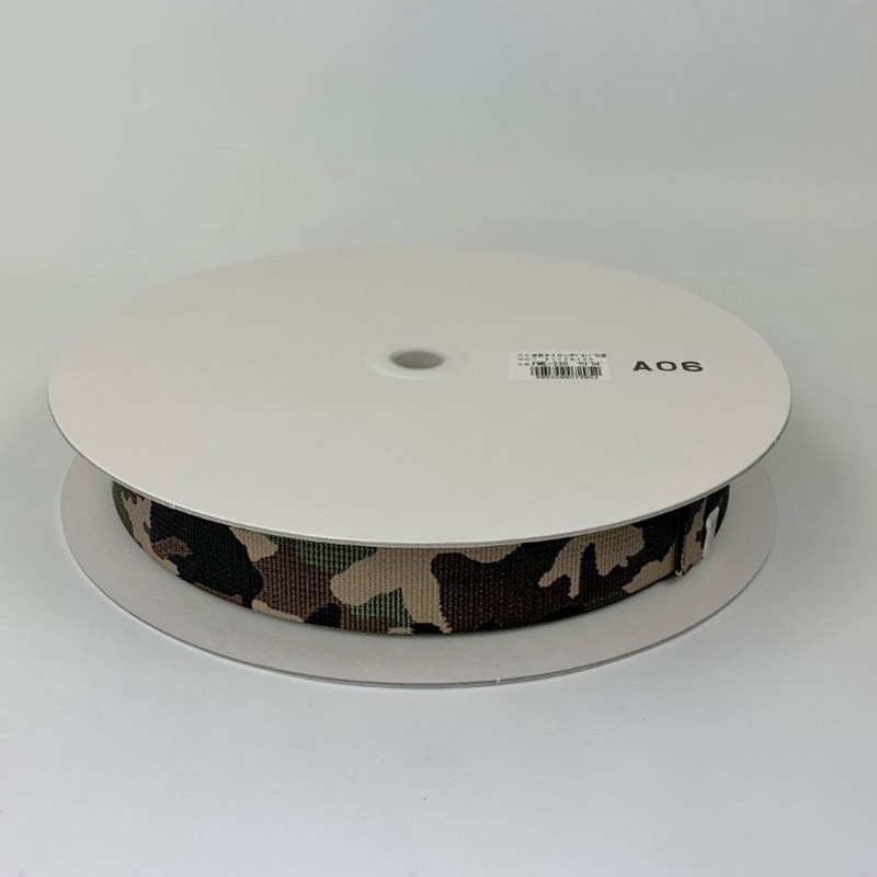 FME-330 ナイロン平ベルト_ドラム巻 ユタカメイク ウッドランド色 幅38mm長さ25m 1巻 FME-330