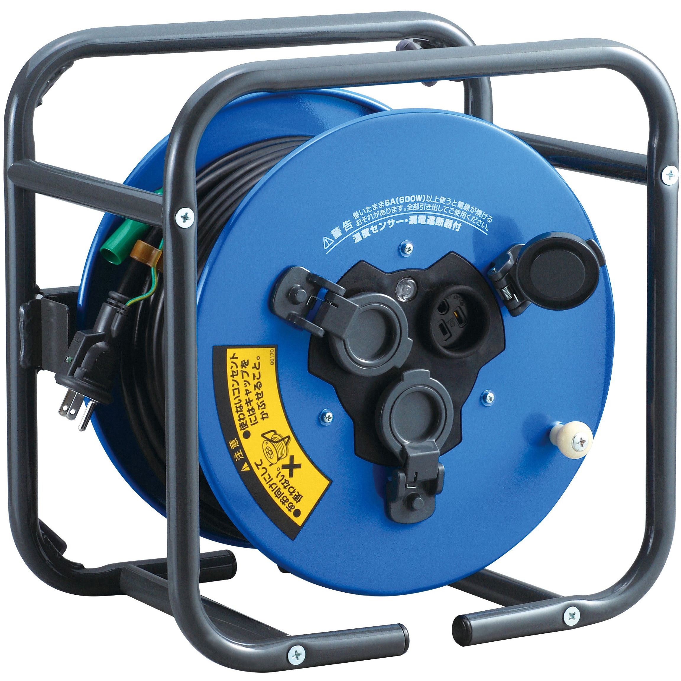 DBN-30KBF 段積みフラットリール 30m ハタヤリミテッド 防雨型/接地付 屋外用 過負荷付