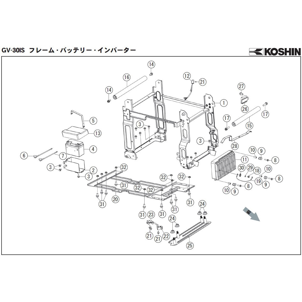 インバーター インバーター発電機 GV-30IS-AAA-0 部品 1個 工進