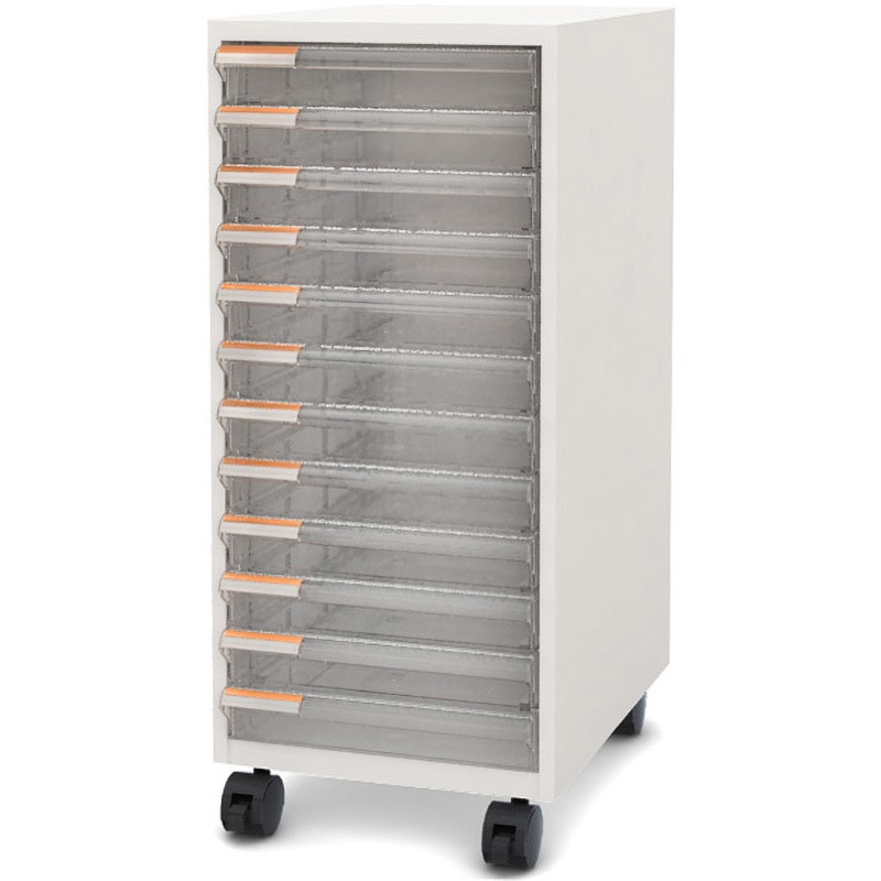 LC-121-WH レターケース Y2K 浅型 ホワイト色 引出し数12段1列 アジャスター&キャスター   LC-121-WH 14,804円