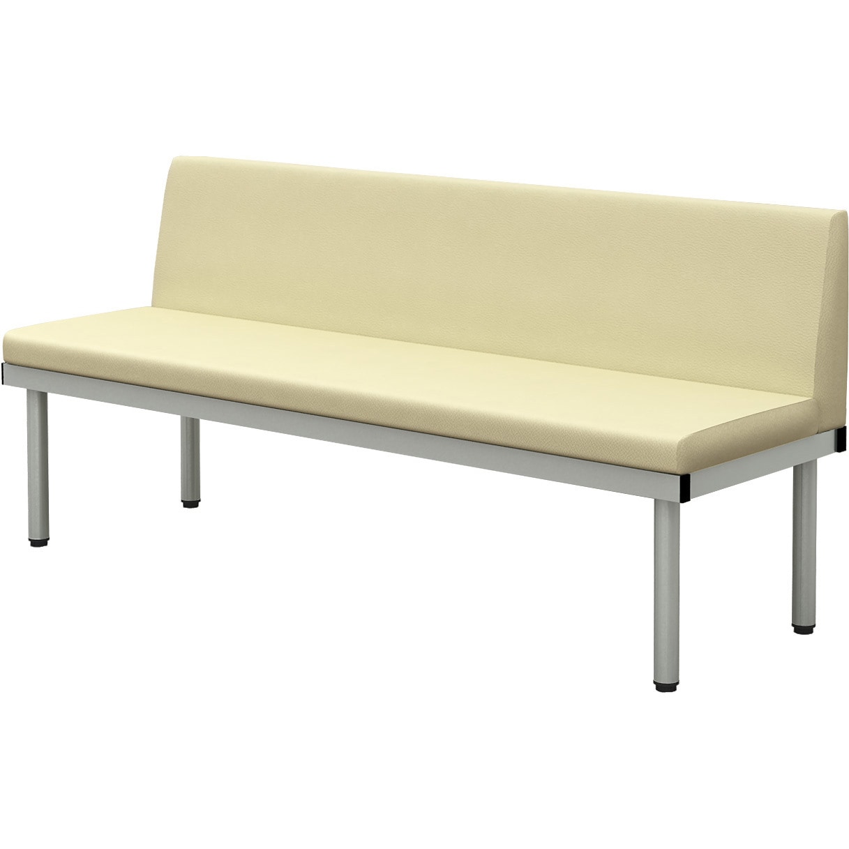 BCL-1550-IV ロビーチェア背有り1500 Y2K ポリウレタン樹脂布 アイボリー色 高さ690mm奥行500mm  BCL-1550-IV