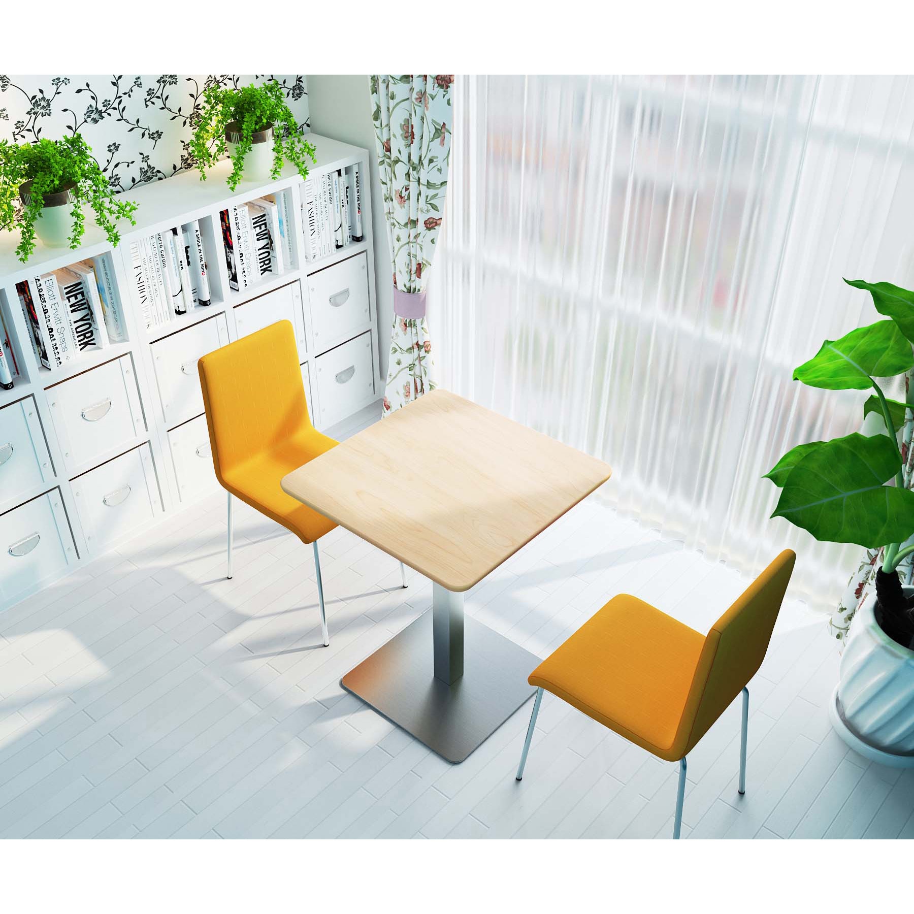 CTTS-60S-NA カフェテーブル  60cm 角 ステンレス角脚 Y2K 高さ720mm  CTTS-60S-NA