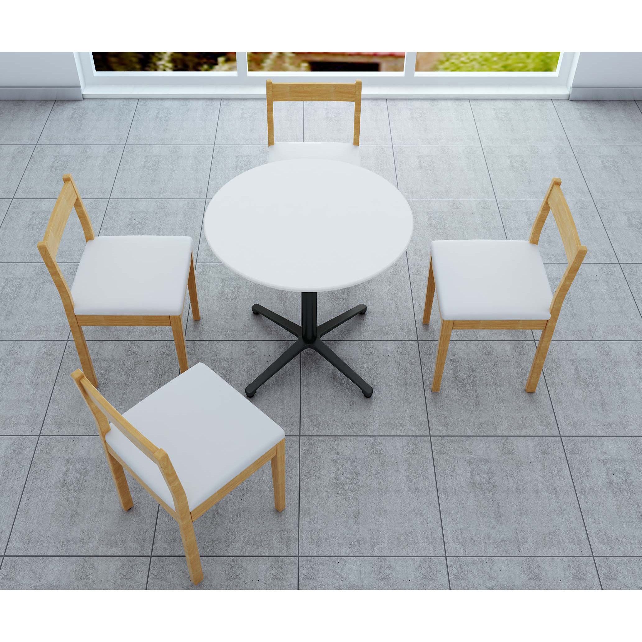 ラウンドテーブル 75cm ホワイト天板×ブラック脚 CTXB-75R-WH カフェテーブル 75cm 丸 アルミX脚ブラック Y2K ホワイト