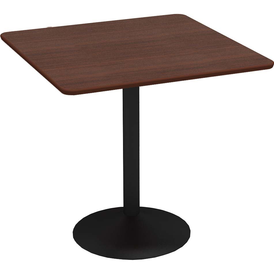 CTRR-75S-DB カフェテーブル  75cm 角 スチール丸脚ブラック Y2K 四角 ブラウン木目色 高さ720mm  CTRR-75S-DB