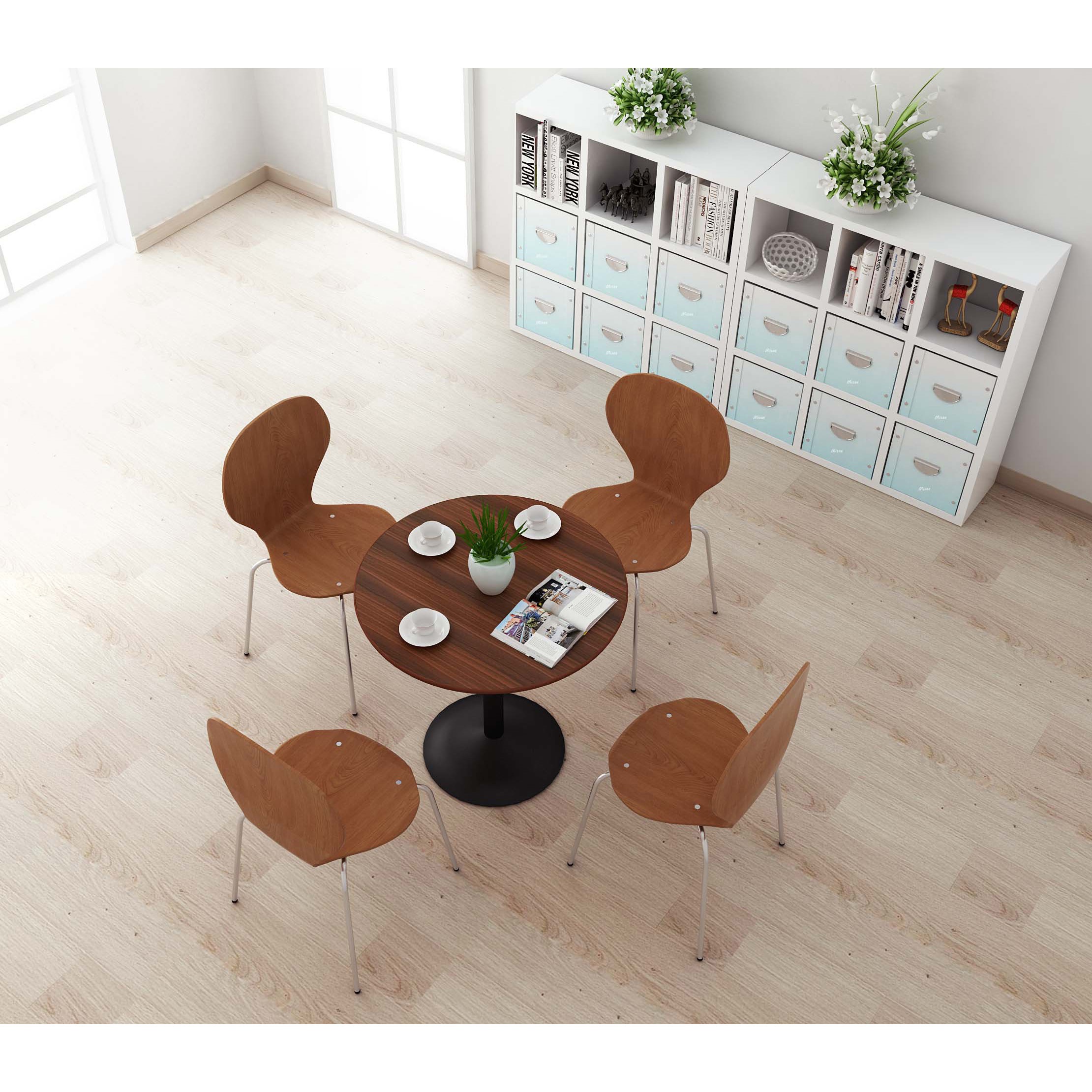 CTRR-75R-DB カフェテーブル 75cm 丸 スチール丸脚ブラック Y2K