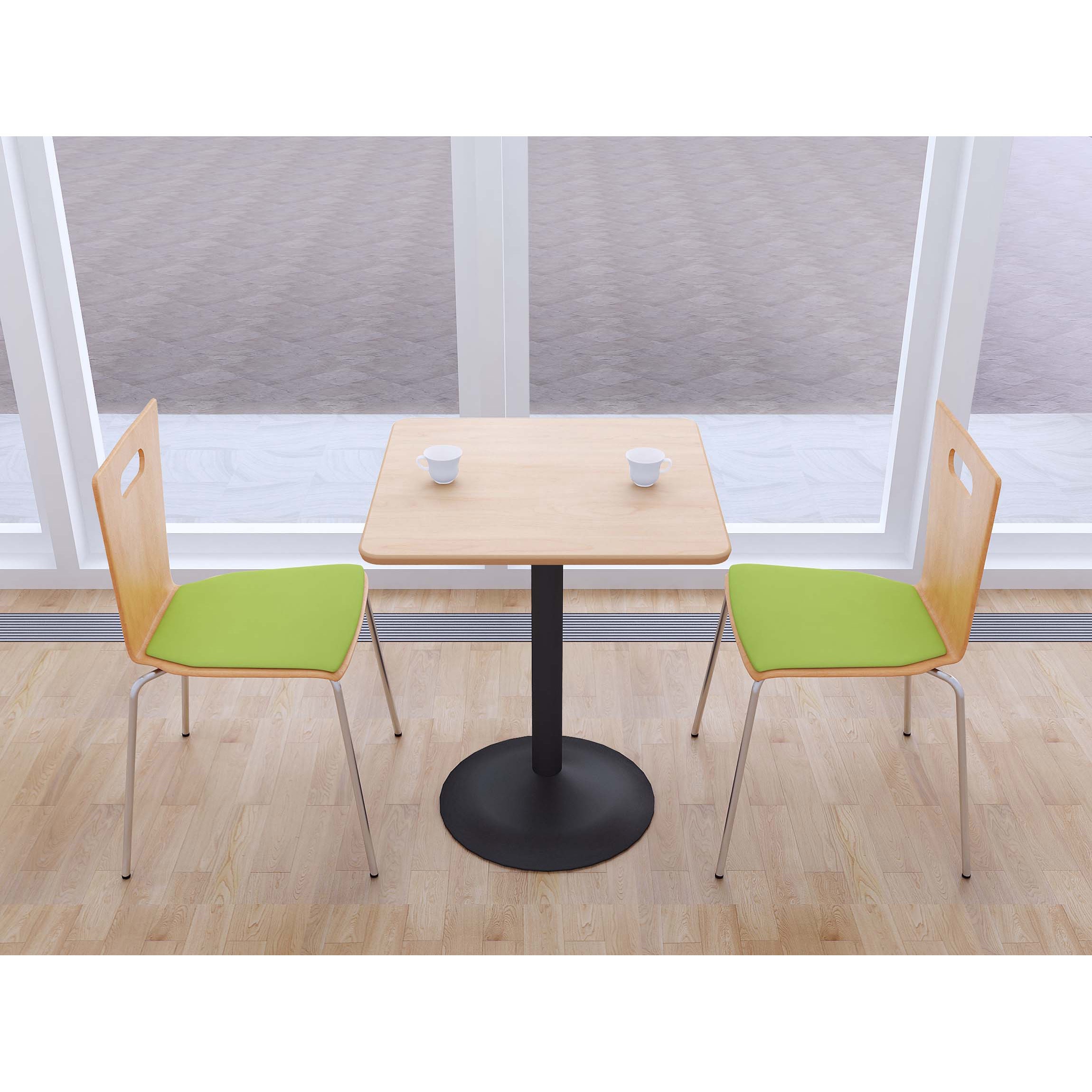 CTRR-60S-NA カフェテーブル 60cm 角 スチール丸脚ブラック Y2K 四角