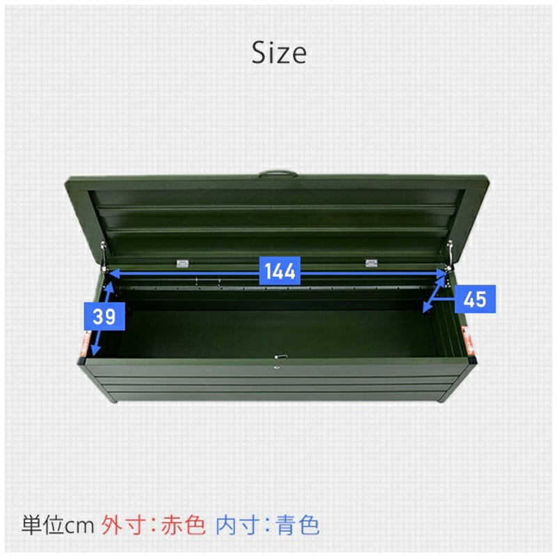 Amazon.co.jp: [ガーデンマスター] ベンチストッカー スチール製 幅155×奥行49×高さ52cm 天板耐荷重:100kg 収納ベンチ  物置 屋外 玄関 ベランダ 縁台 収納庫 MS2-1500 グレー : DIY・工具・ガーデン