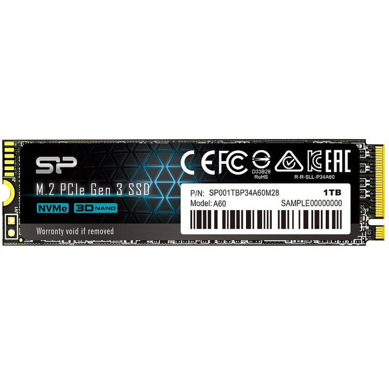 SP001TBP34A60M28 SSD M.2 PCIe Gen3x4 1個 シリコンパワー 【通販 ...