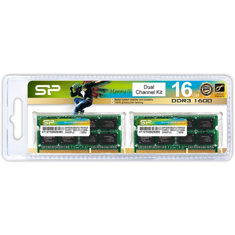 SP016GBSTU160N22 DRAMノート用 DDR3-1600 1セット(2枚) シリコンパワー(Silicon Power)  【通販モノタロウ】