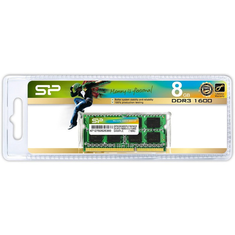 シリコンパワー ノートPC用メモリ DDR3-1600 8GB - メモリー