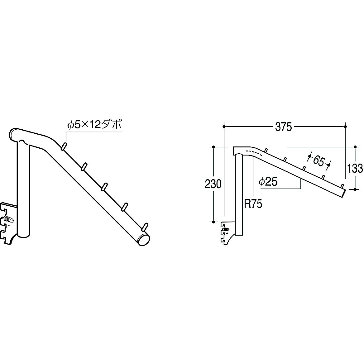 R-FBUK-25-5 Rフェイスアウト傾斜ハンガー 1個 ROYAL(ロイヤル)[建築