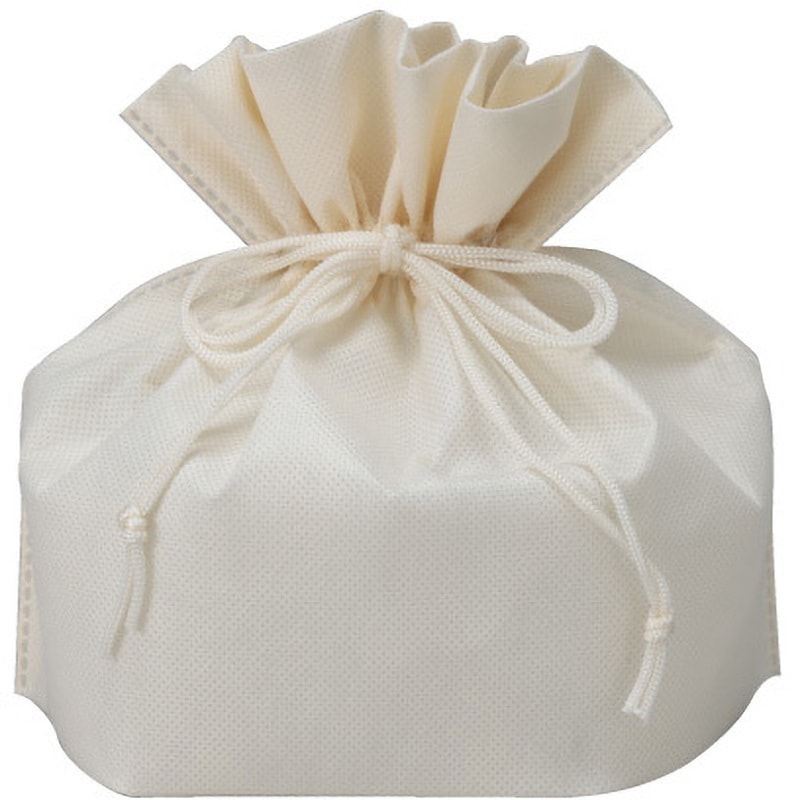 新入荷 不織布パッケージ用巾着 3023-2 三和 1箱(100枚×10 アイボリー色 ラッピング材