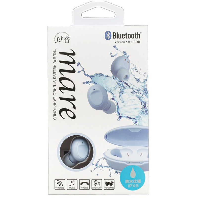 ワイヤレスイヤホン TA-MA01TW TA-MA01TW LBL 『mare』 完全ワイヤレスイヤホン 防水 IPX6