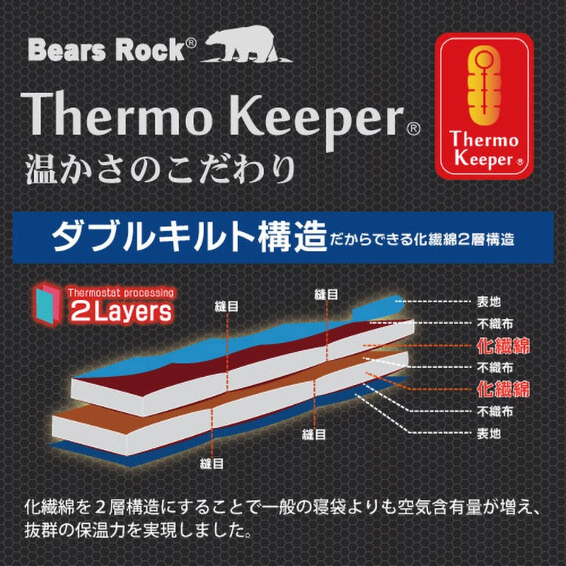 FX-402D ふわ暖EX 防災寝袋 マミー型-32℃ Bears Rock ブラウン色