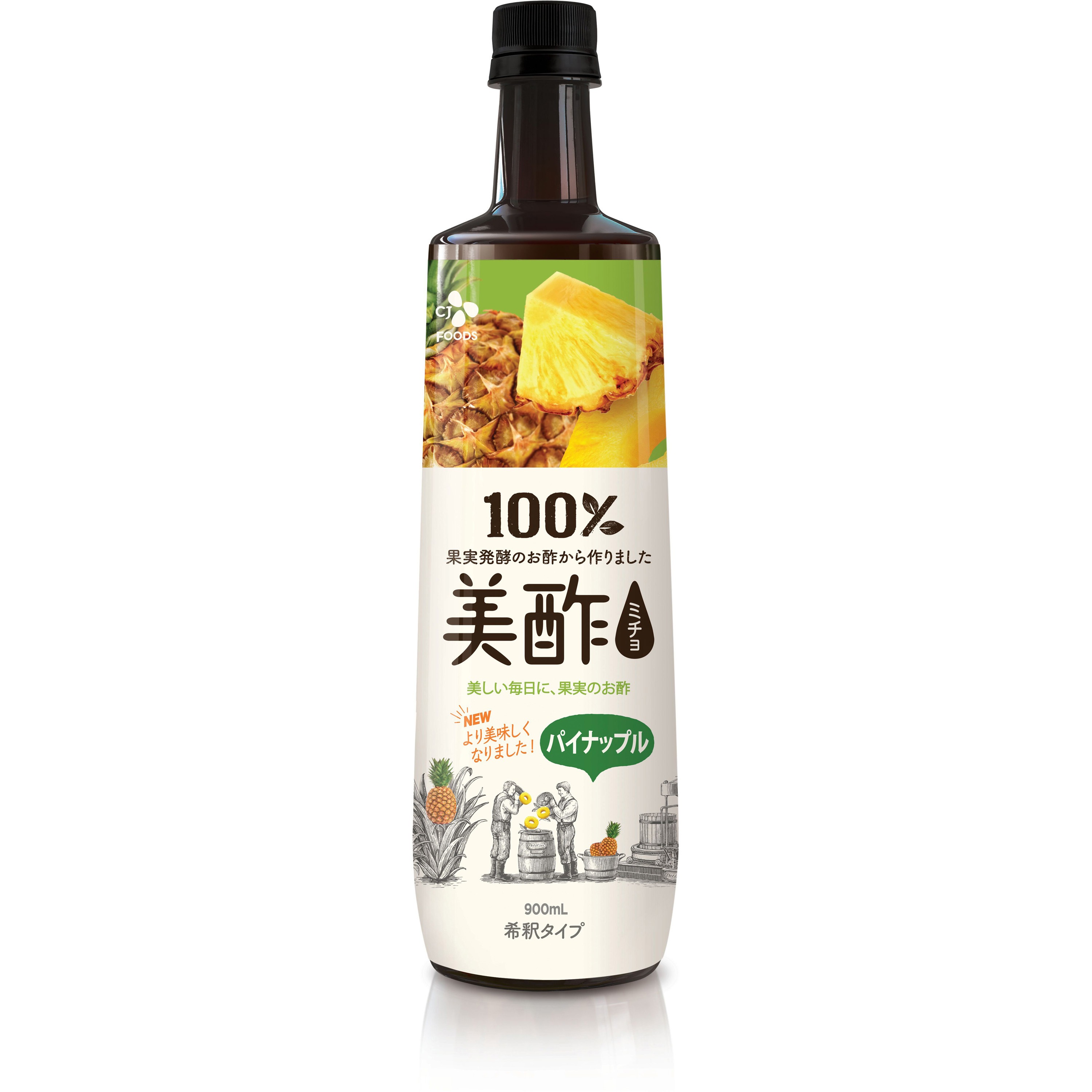 美酢パイナップル900ml 1ケース(900mL×12本) CJ FOODS JAPAN 【通販モノタロウ】