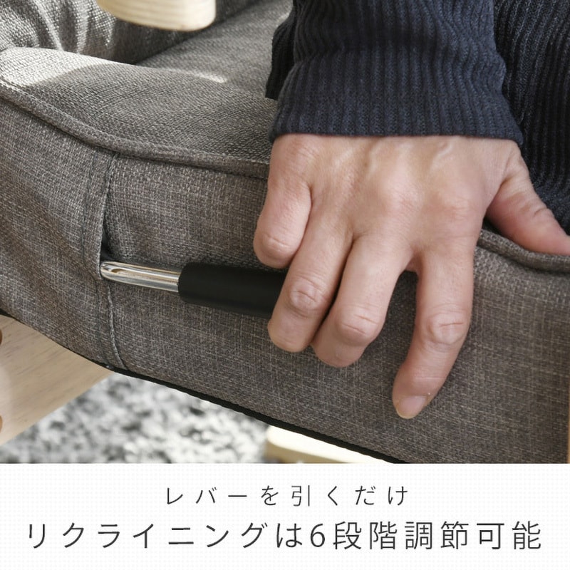 NWTZ-55TL(GY/NA) リクライニングチェア 杖ホルダー付き 1台