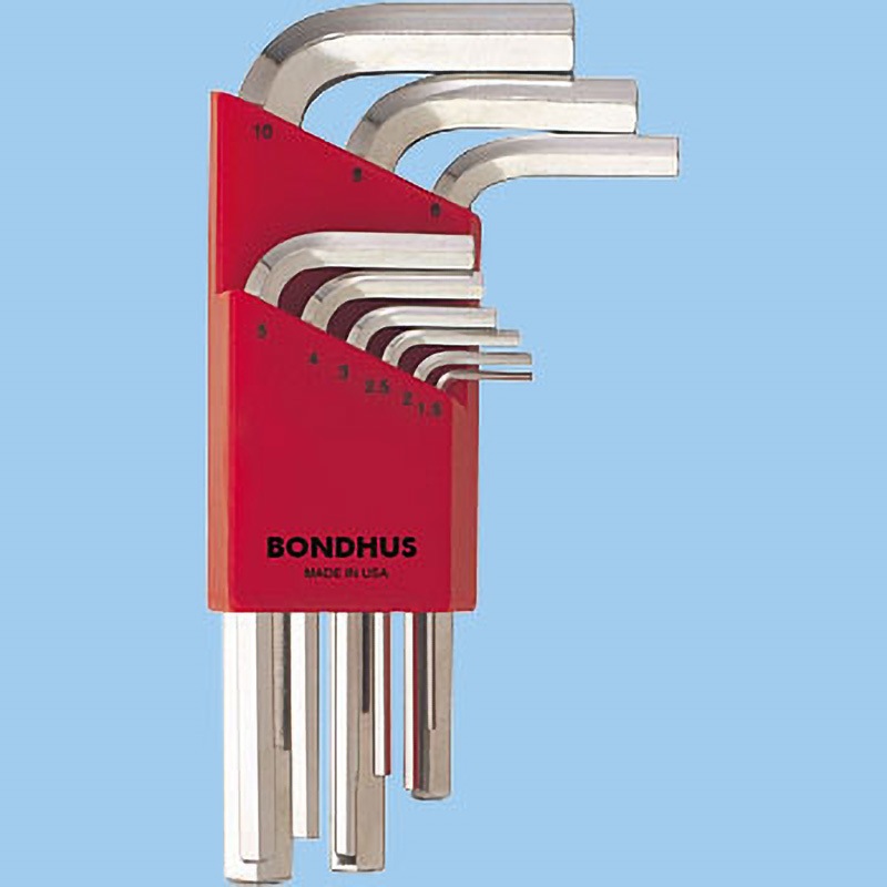 HLX9MSB 六角ショート・L-レンチセット BONDHUS L型 メッキ