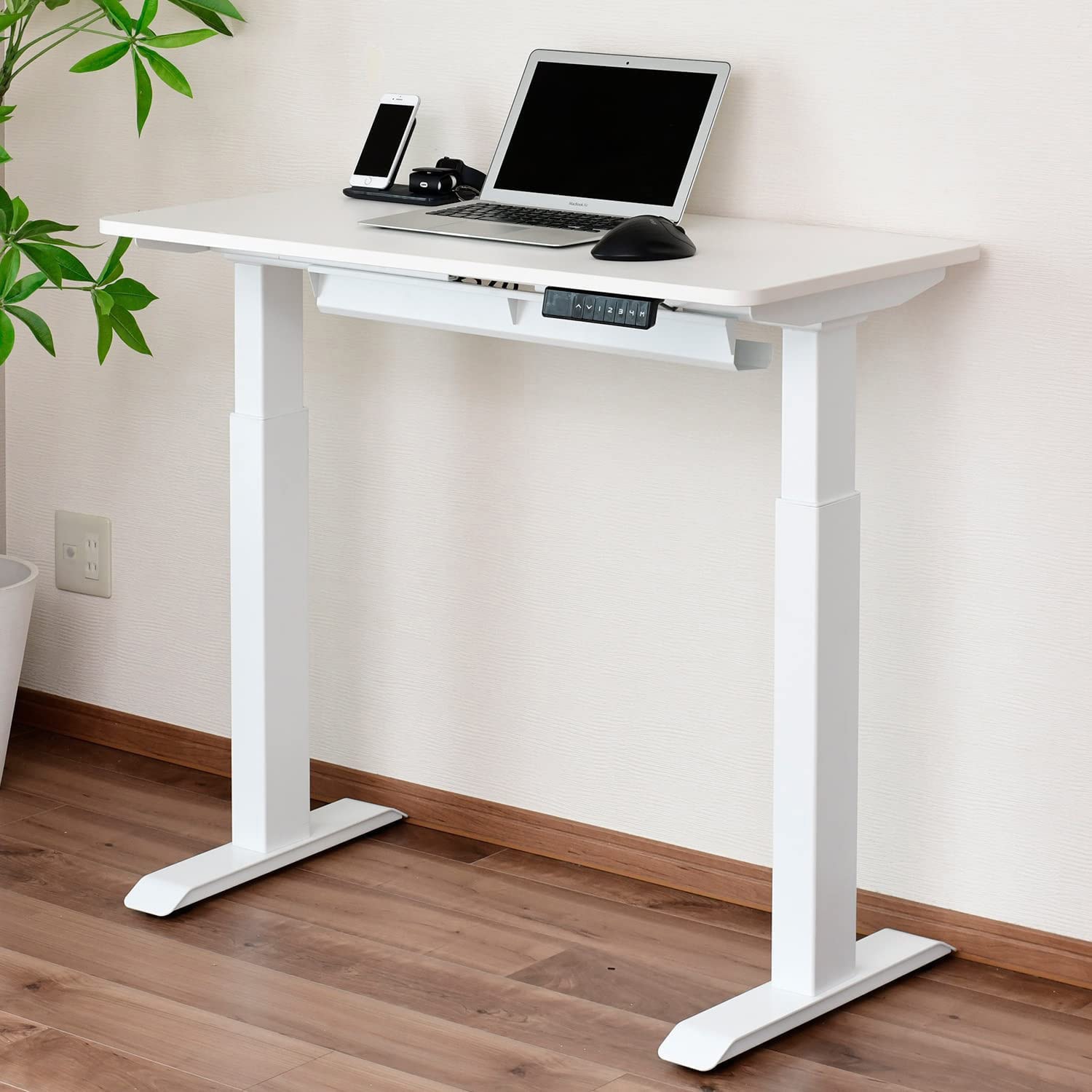 YAMAZEN 電動昇降デスク ELD-S1050 ELD-S1050(WH/MWH) 電動昇降デスク メモリー機能付き スリム 幅100/120