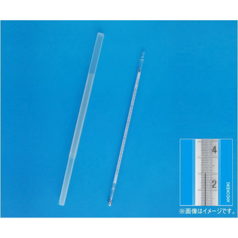 1-05-5-VC(検査成績書付) 小型二重管標準温度計 検査成績書付 1-05シリーズ 安藤計器製工所 校正証明書付 目盛0.1℃ 全没 温度範囲200～250℃ 全長300mm