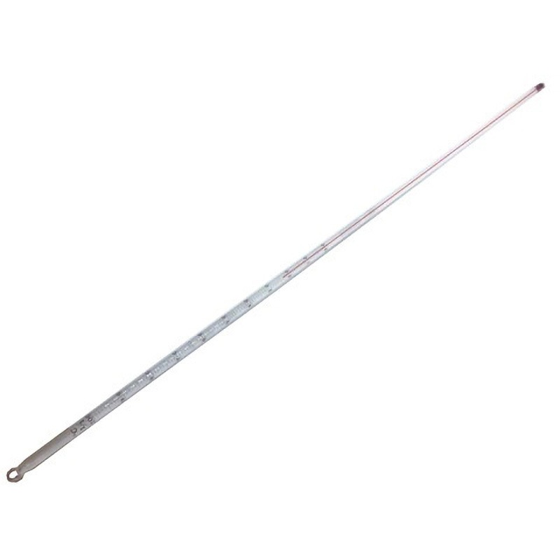 -(一般校正)全長：600mm 測定範囲：0～100℃ 足長赤液棒状温度計 校正証明書付 日本計量器工業 最小目盛1℃ 測定範囲0～100℃ 設置方式:没線300mm 全長600mm