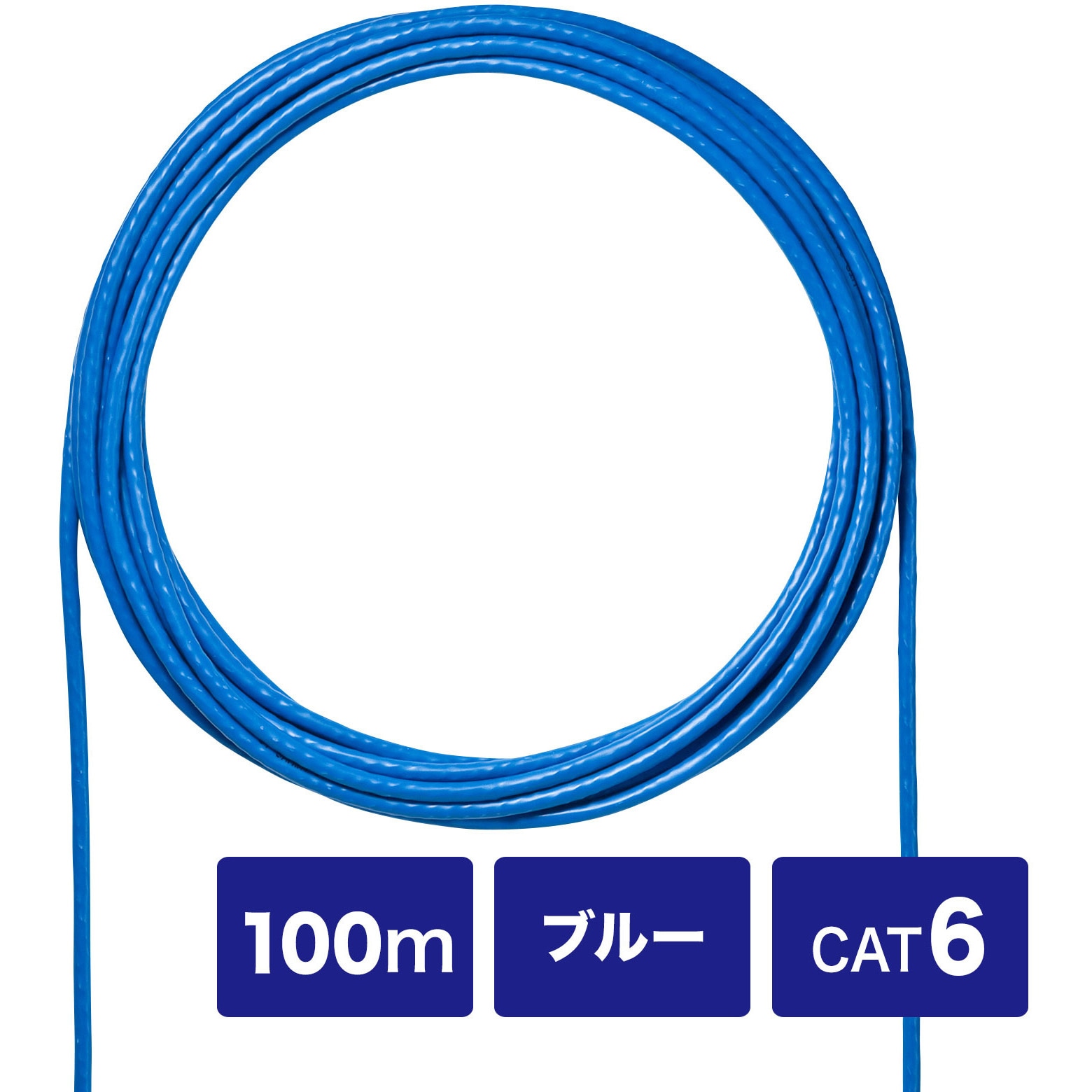サンワサプライ CAT6A LANケーブルのみ 100m ブルー 【公式通販】