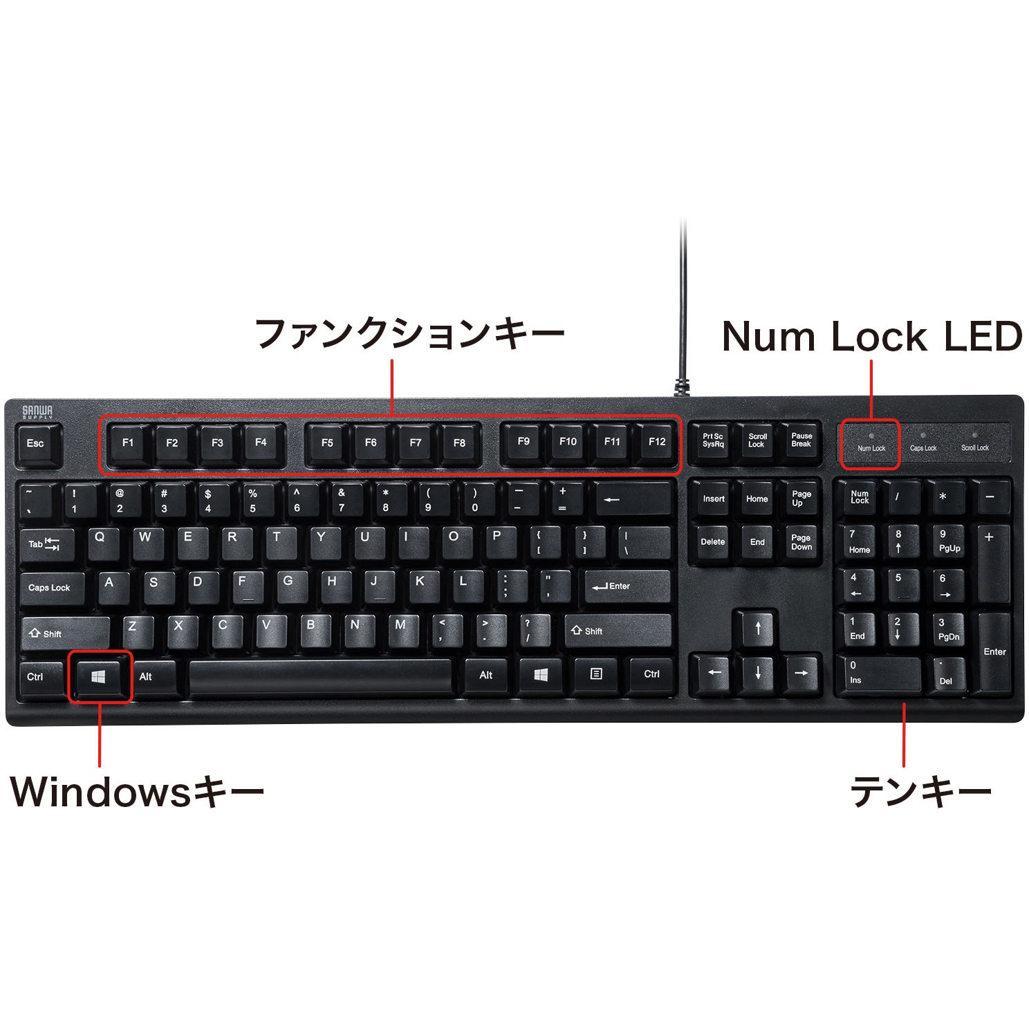 SKB-E5UBK キーボード サンワサプライ 有線 英語 【通販モノタロウ】