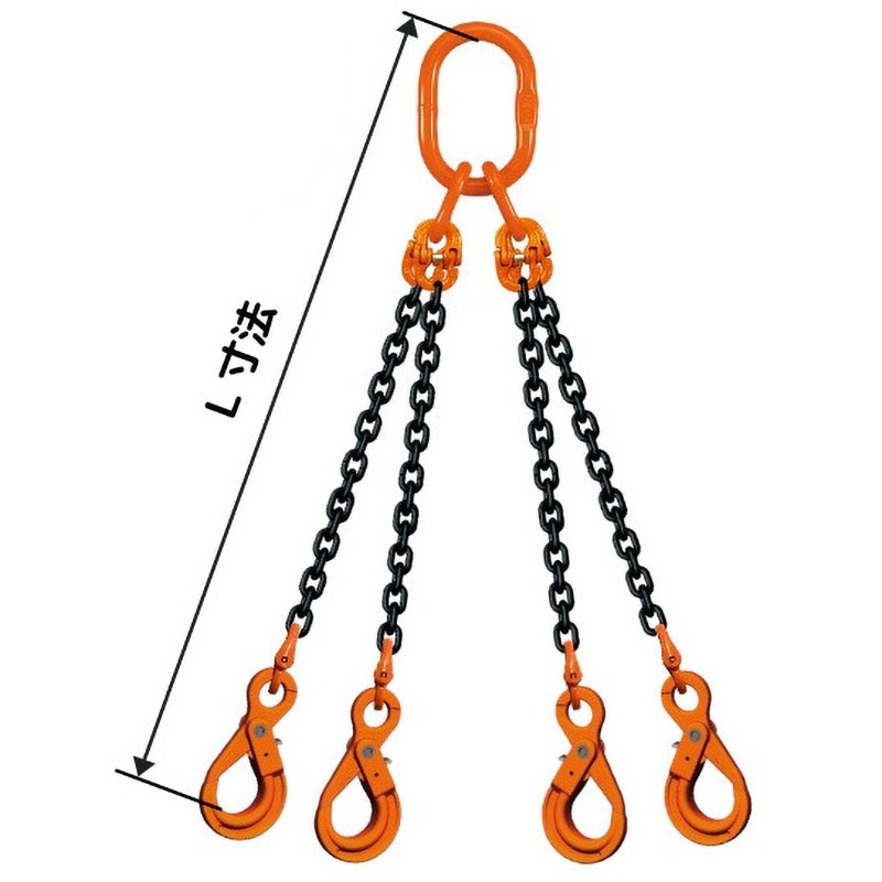 QE2M 6×3.5m スリングチェーン クォード(アイタイプ) 大型マスター