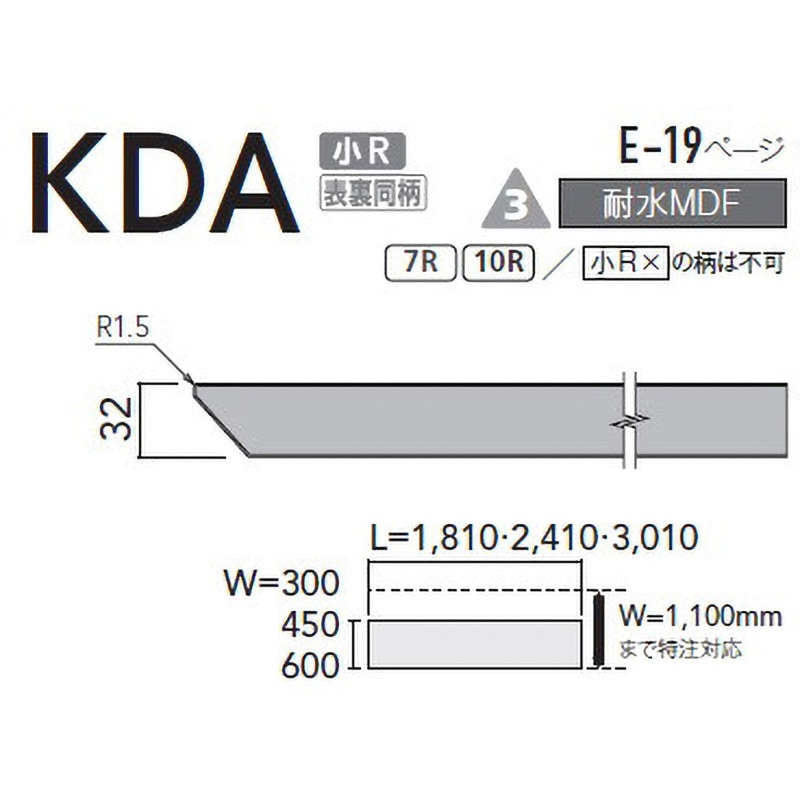 2HV 【オーダー】ポストフォームカウンター KDA型(木目) 1枚 AICA
